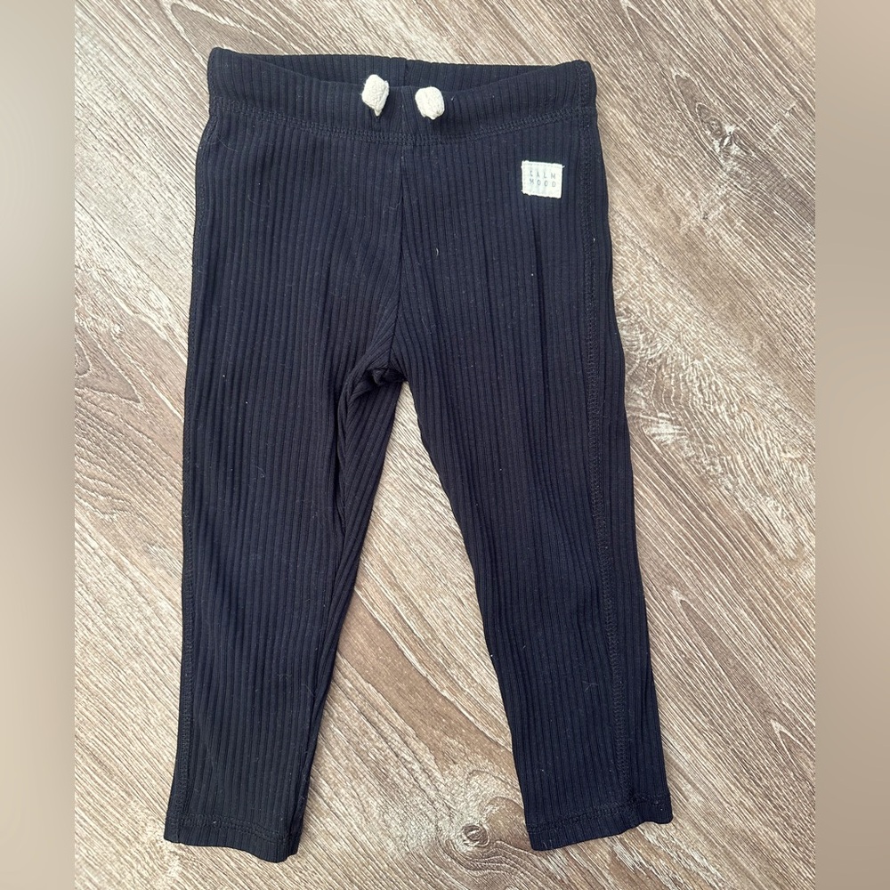 ZARA Black Ribbed Leggings Toddler Girls Size 18-24M